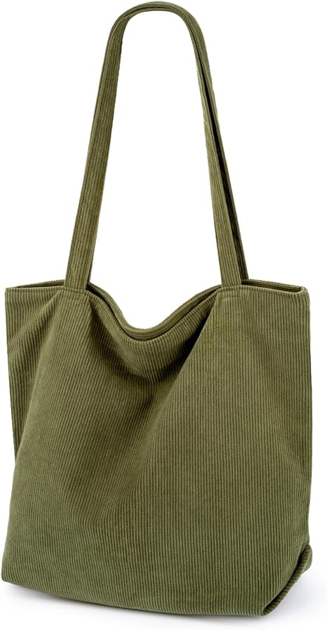 Green corduroy handbag